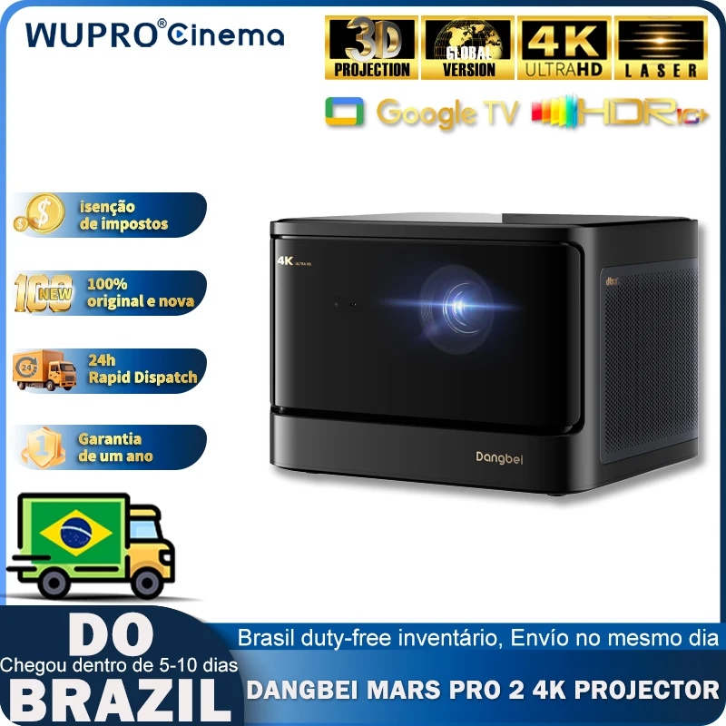 Dangbei DBOX02 Projector Tri-Color Laser 4K Native 2450iso Lumen Global Version For Home 3D Cinema GTV HDR10+DLP Projectors