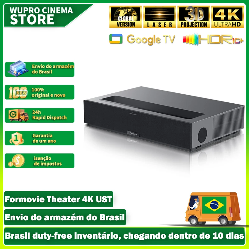 Formovie Theater Laser Projector 4K Ultra Short Throw 1800ISO Lumens Global Version For Home Cinema Smart Bluetooth Top Beamer